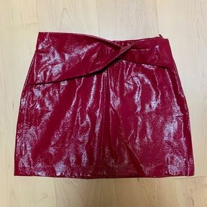 Zara Red Patent Mini Skirt Sz Medium